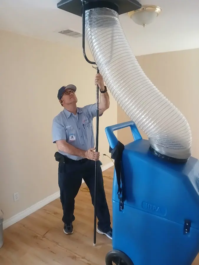 Mini Split Installation technician using HEPA equipment in Dodge City